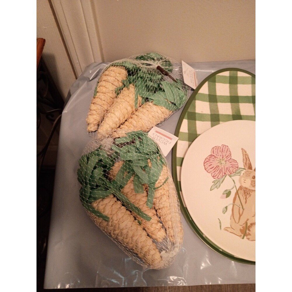Target Bullseye Easter Decor Bundle Platter, Plate, And Carrots - Picture 2 of 4